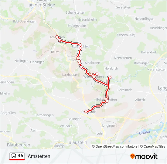 46 Bus Line Map