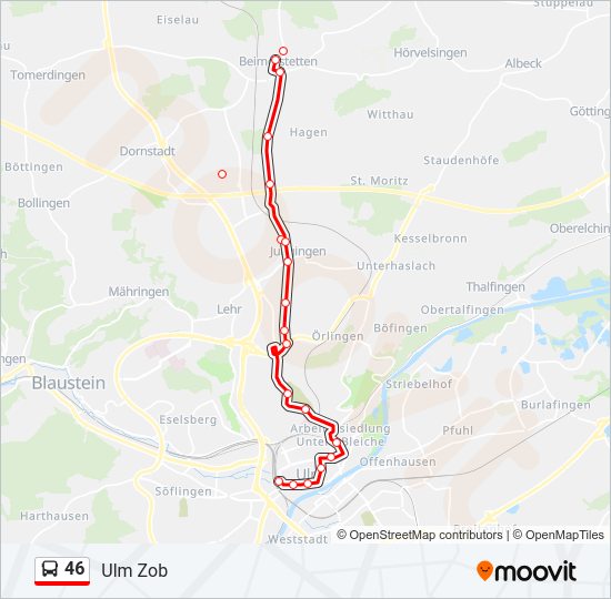 46 Route: Schedules, Stops & Maps - Ulm Zob (Updated)