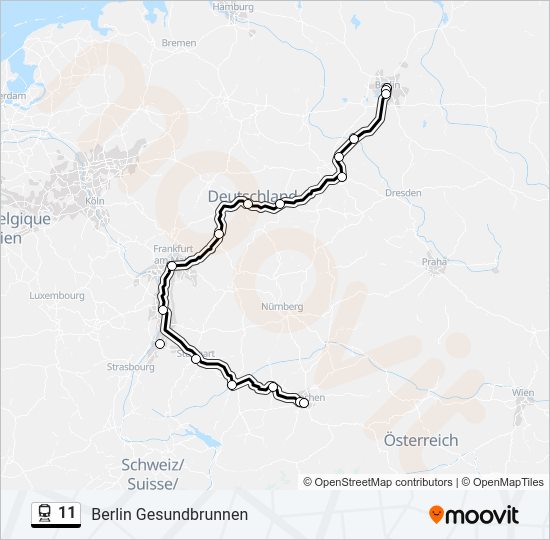 11 Train Line Map