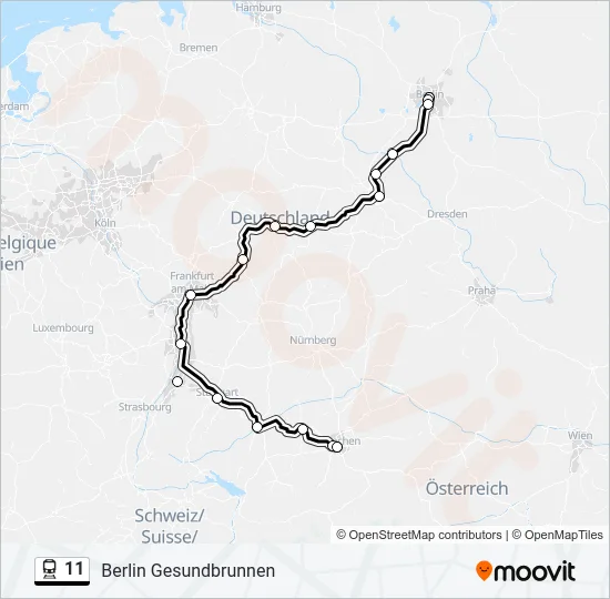 11 Train Line Map