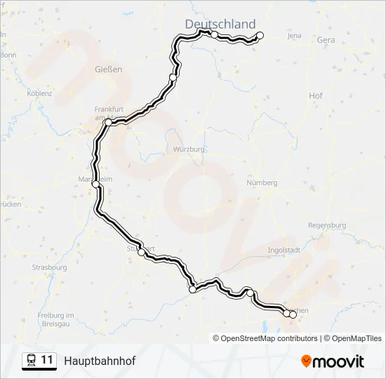 11 Train Line Map