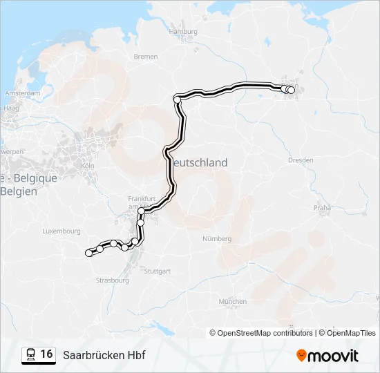 16 Train Line Map