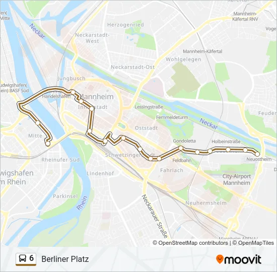 6 Bus Line Map