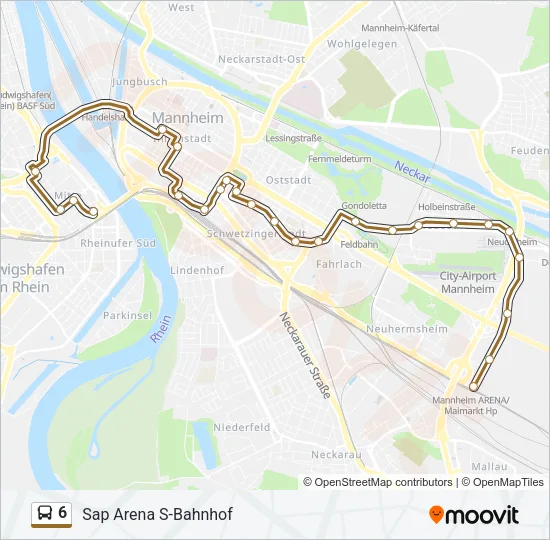 6 Bus Line Map