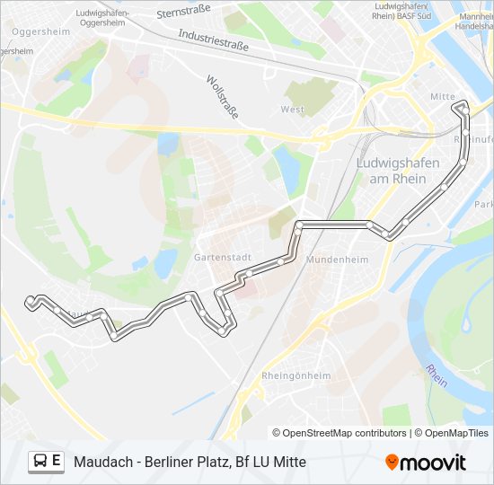 Автобус E: карта маршрута