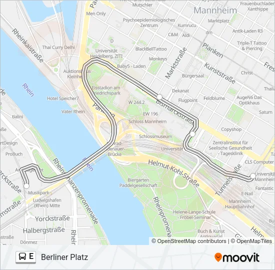 E Bus Line Map