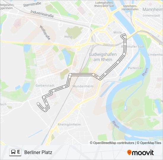 Автобус E: карта маршрута