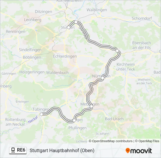 RE6 Train Line Map