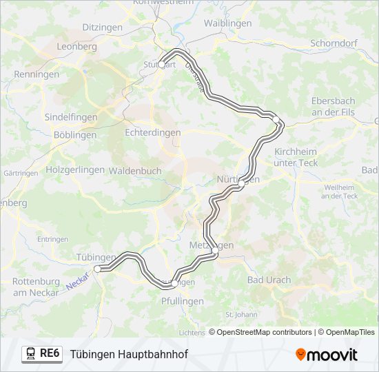 RE6 Train Line Map