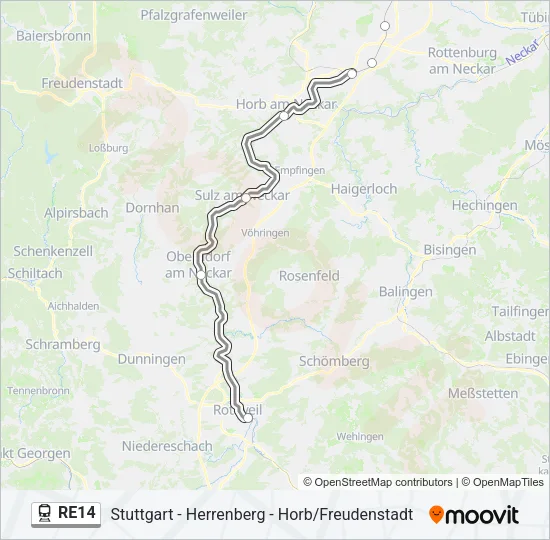 RE14 Train Line Map