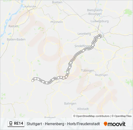 RE14 Train Line Map
