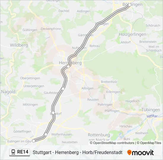 RE14 Train Line Map