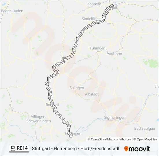 RE14 Train Line Map