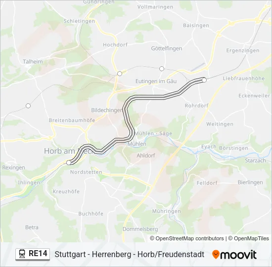 RE14 Train Line Map