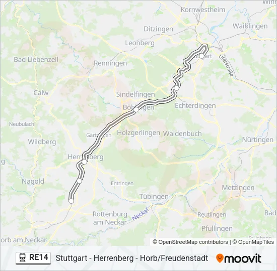 RE14 Train Line Map