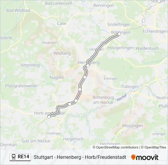 RE14 Train Line Map