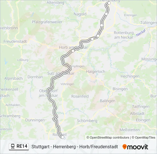 RE14 Train Line Map