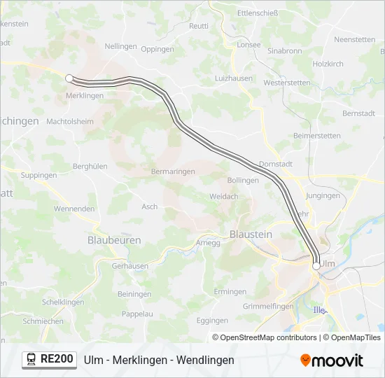 RE200 Train Line Map