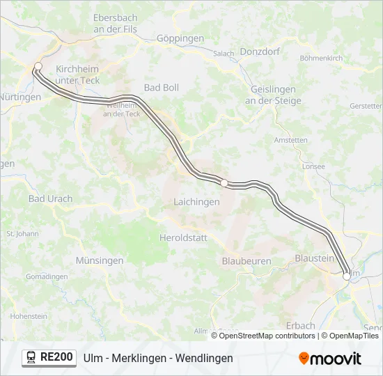 RE200 Train Line Map