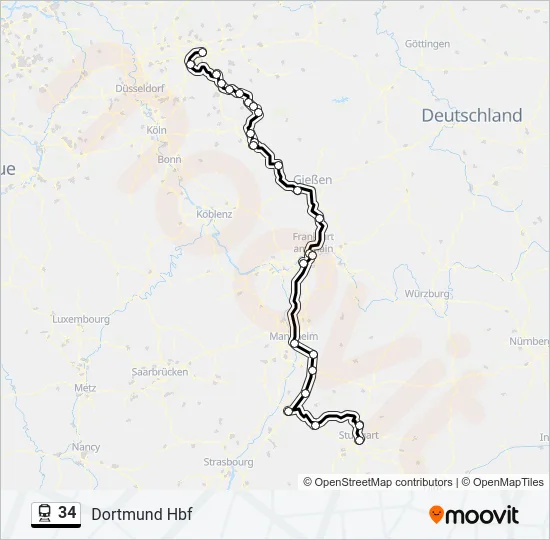 34 Train Line Map