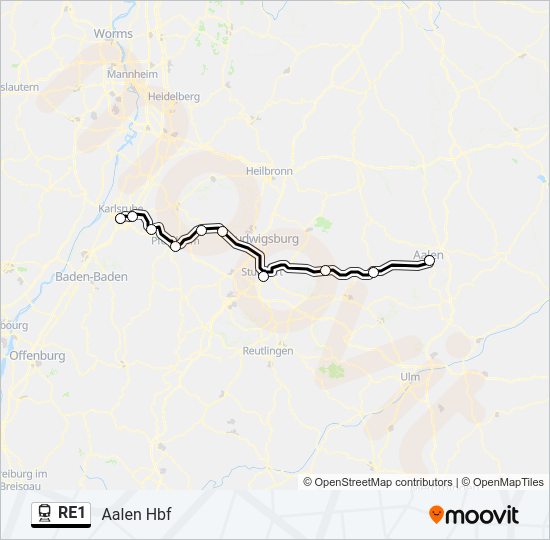 RE1 Train Line Map