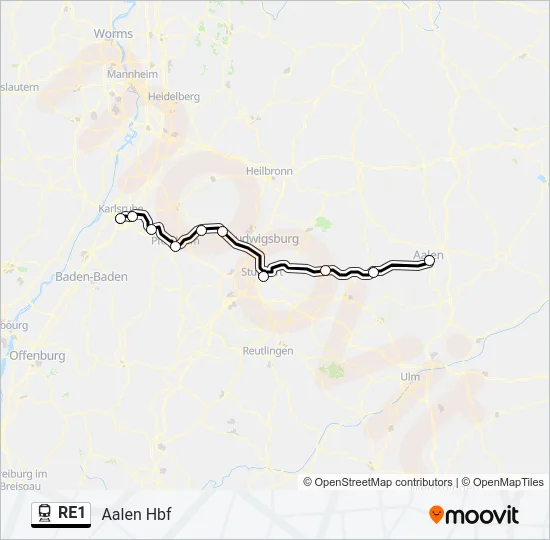 RE1 Train Line Map