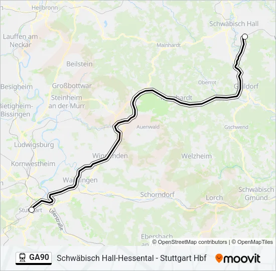 GA90 Train Line Map