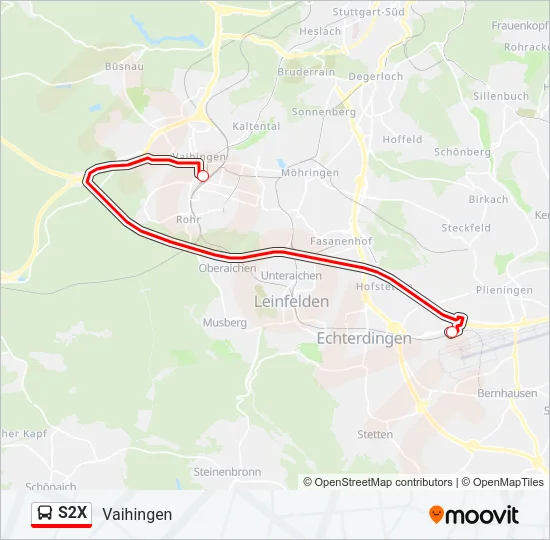 S2X Bus Line Map