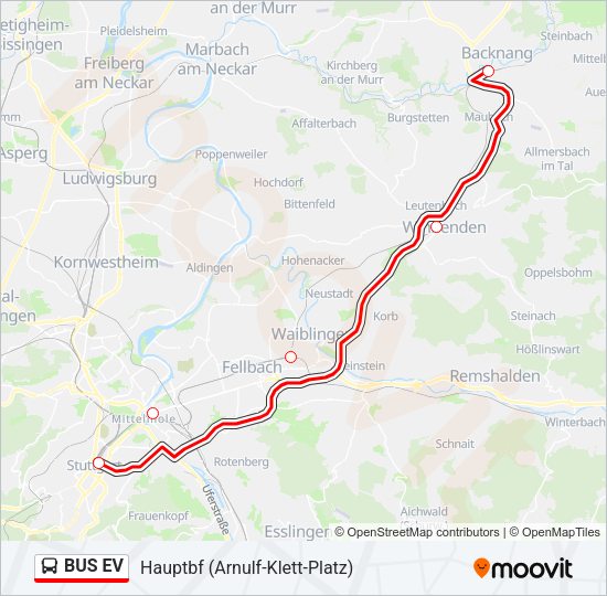 Автобус BUS EV: карта маршрута