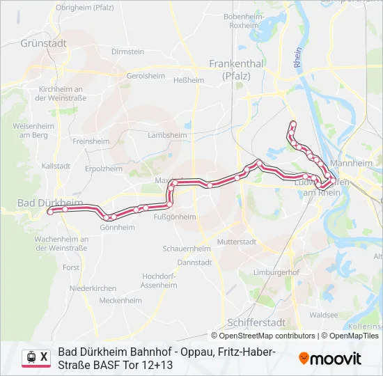 X Light Rail Line Map