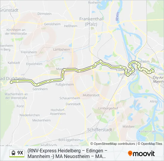 9X Light Rail Line Map