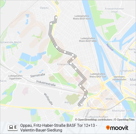 E Bus Line Map
