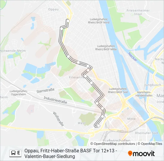 E Bus Line Map