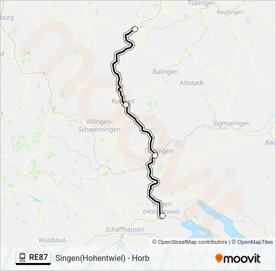 RE87 Train Line Map