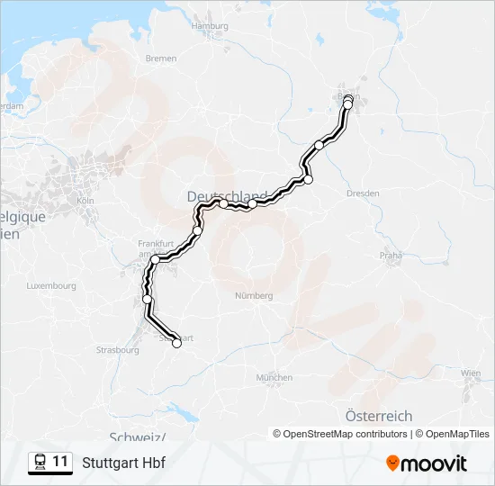 11 Train Line Map