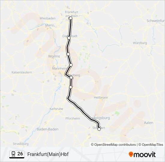 Поезд 26: карта маршрута