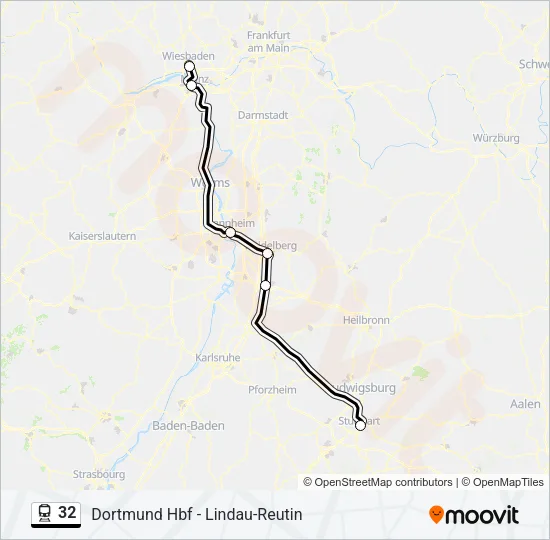 32 Train Line Map