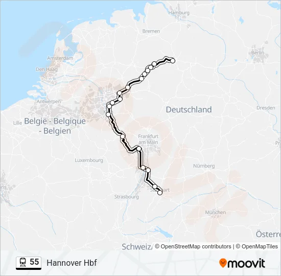 55 Train Line Map