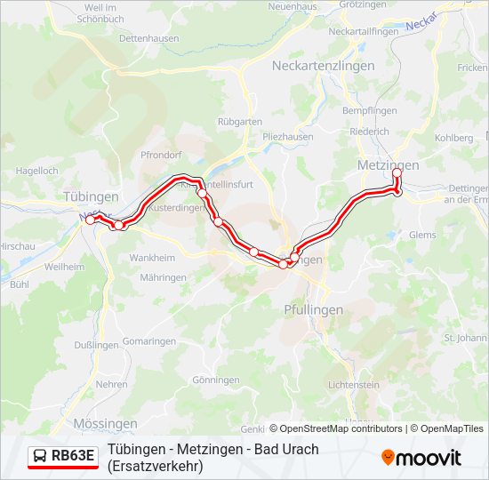 RB63E Bus Line Map