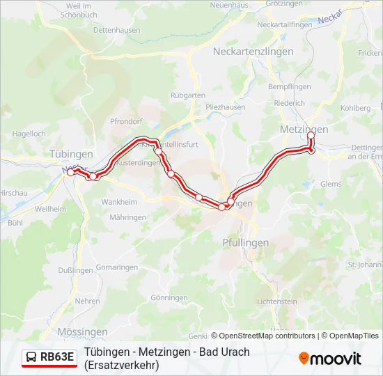 RB63E Bus Line Map