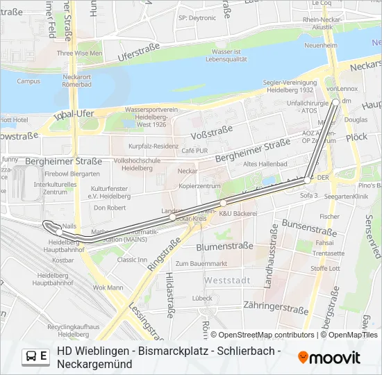 E Bus Line Map