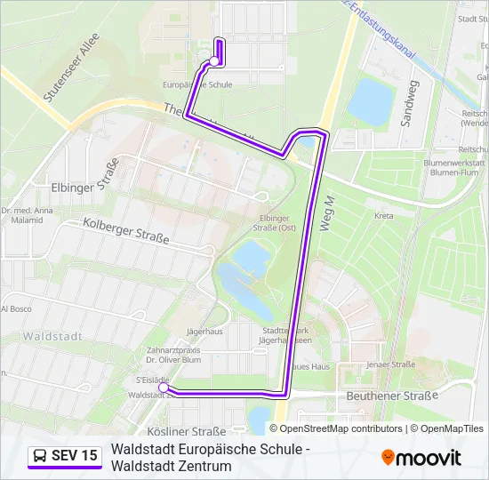 SEV 15 Bus Line Map