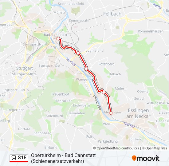S1E Bus Line Map