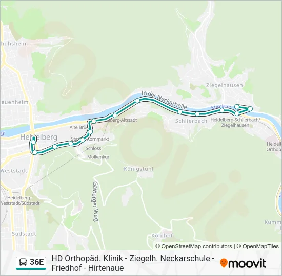 36E Bus Line Map