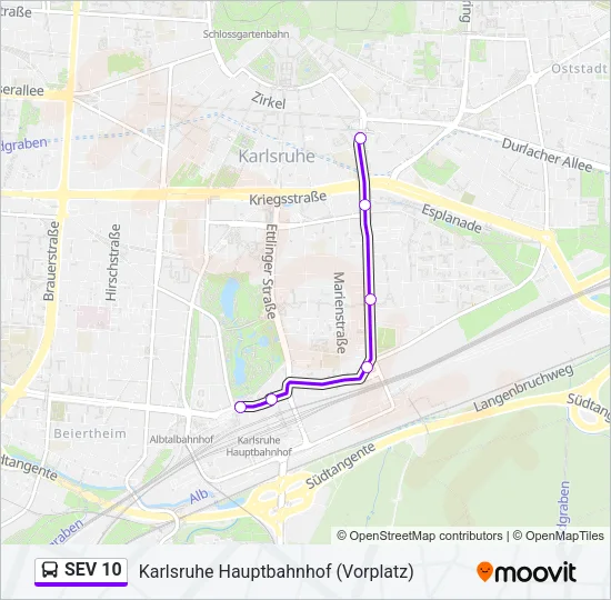 SEV 10 Bus Line Map