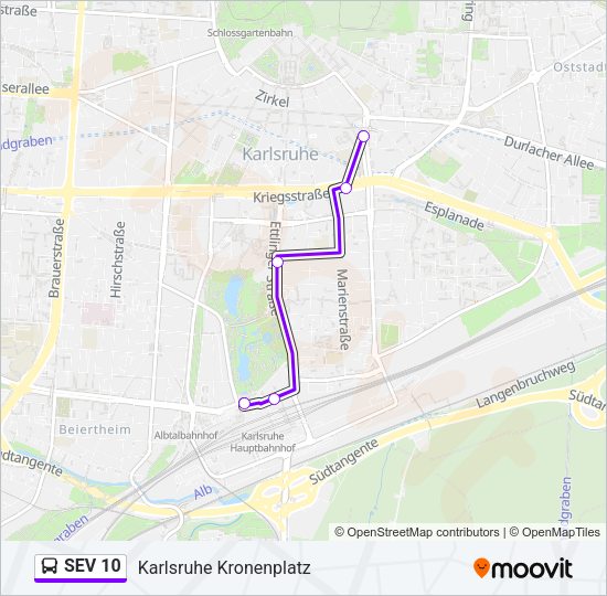 Автобус SEV 10: карта маршрута
