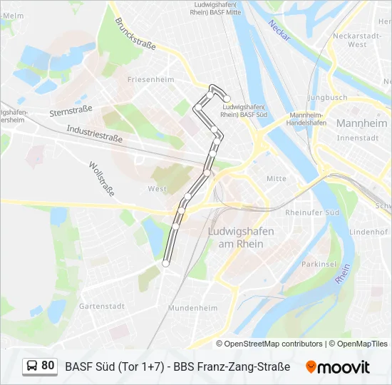 80 Bus Line Map