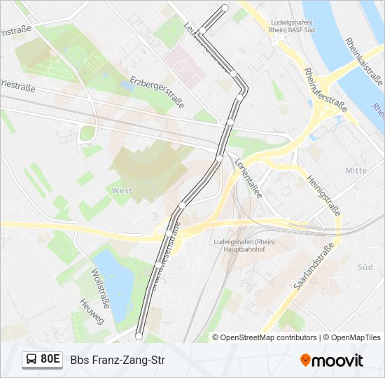 80E Bus Line Map