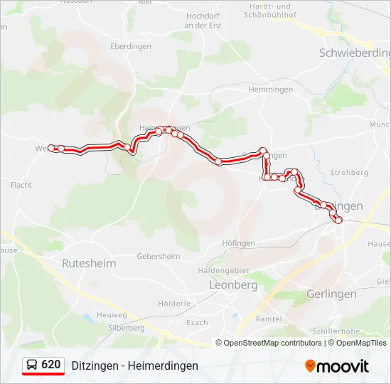 620 Bus Line Map