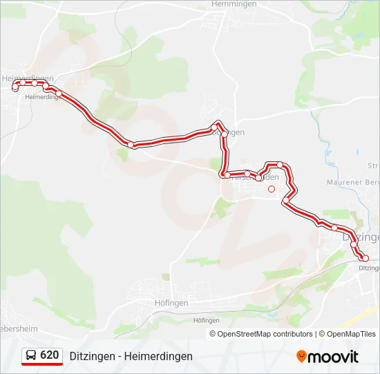 620 Bus Line Map